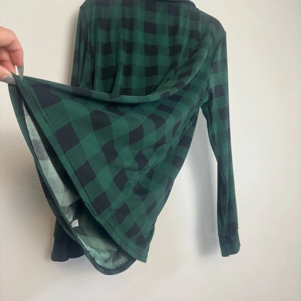 Cuddl Duds Jammies For Your Families‎ Plaid Pajama Long Sleeve Top